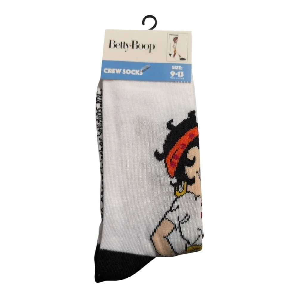 BETTY BOOP Novelty Crew Socks Size 9-13